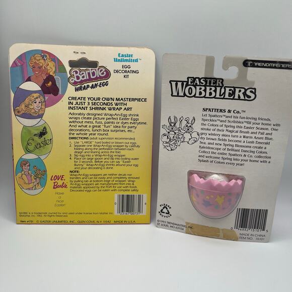 Vintage Easter Barbie Chick Bundle - Barbie Wrap an Egg, Easter Wobblers 1980's - Picture 2 of 7